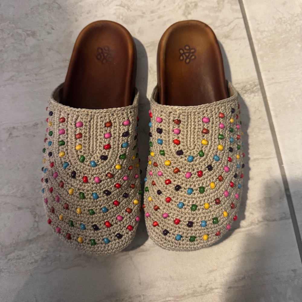 The Sak Bolinas  Striped Crochet Clogs
